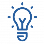Une icône qui représente une ampoule qui s'illumine